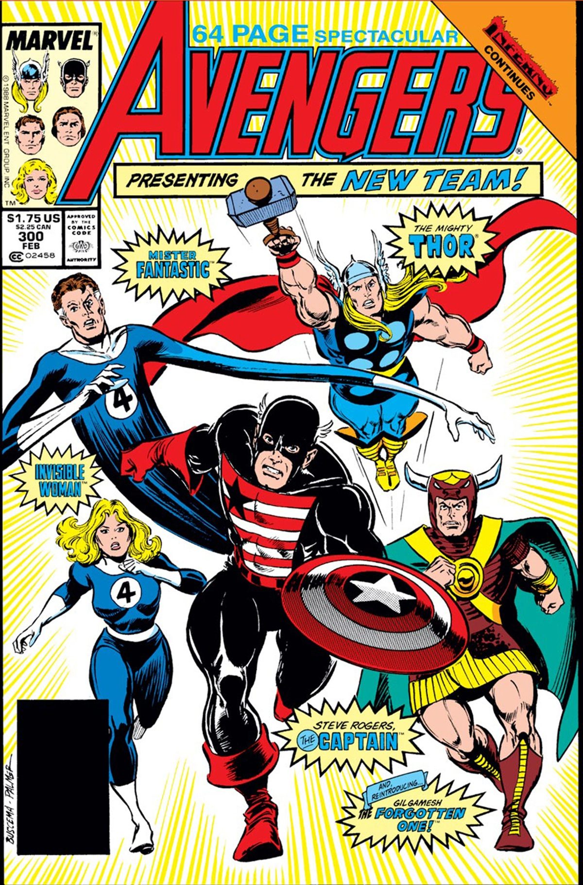 Cover art for Avengers #300 from 1988.