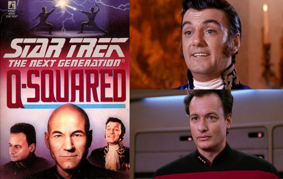 Cover art for the Peter David Star Trek novel "Q -Squared." 