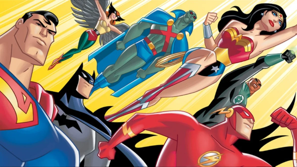 The original roster of the animated Justice League series.