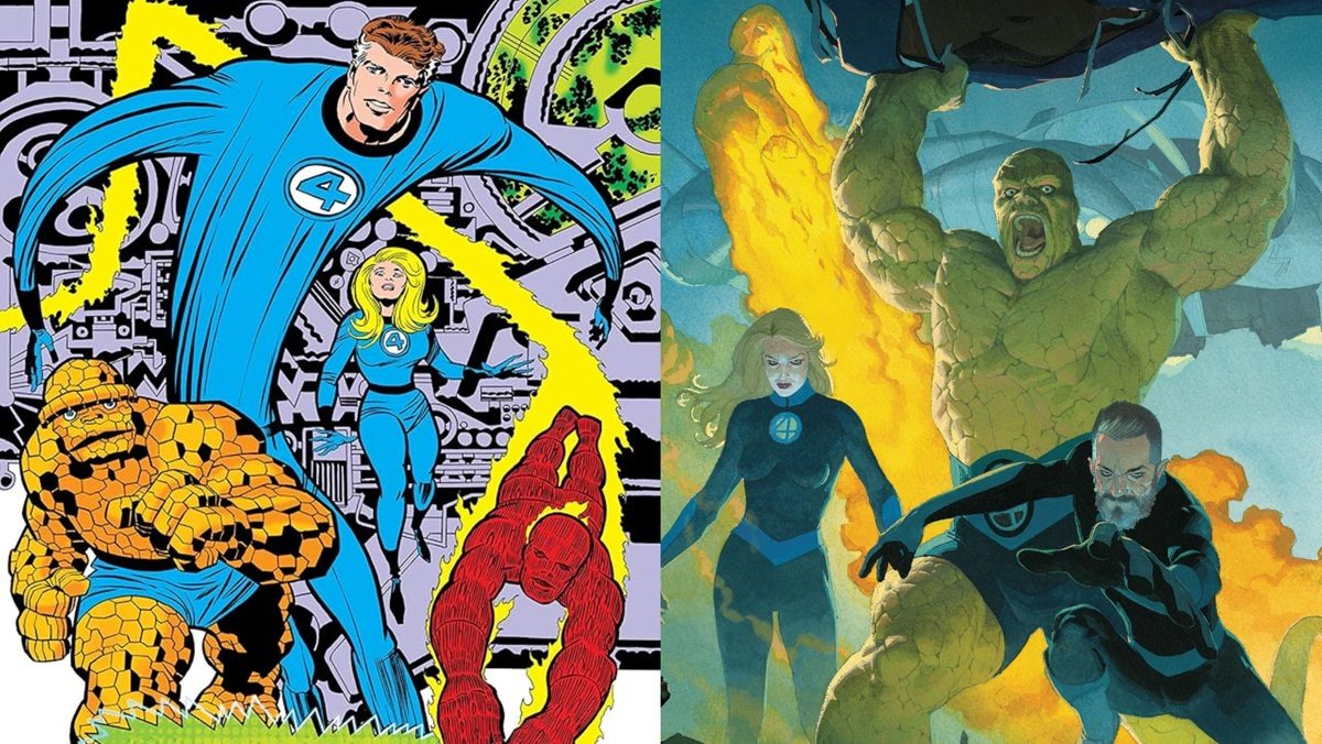 (Left) The Fantastic Four by Jack Kirby (Right) the FF by Esad Ribic.