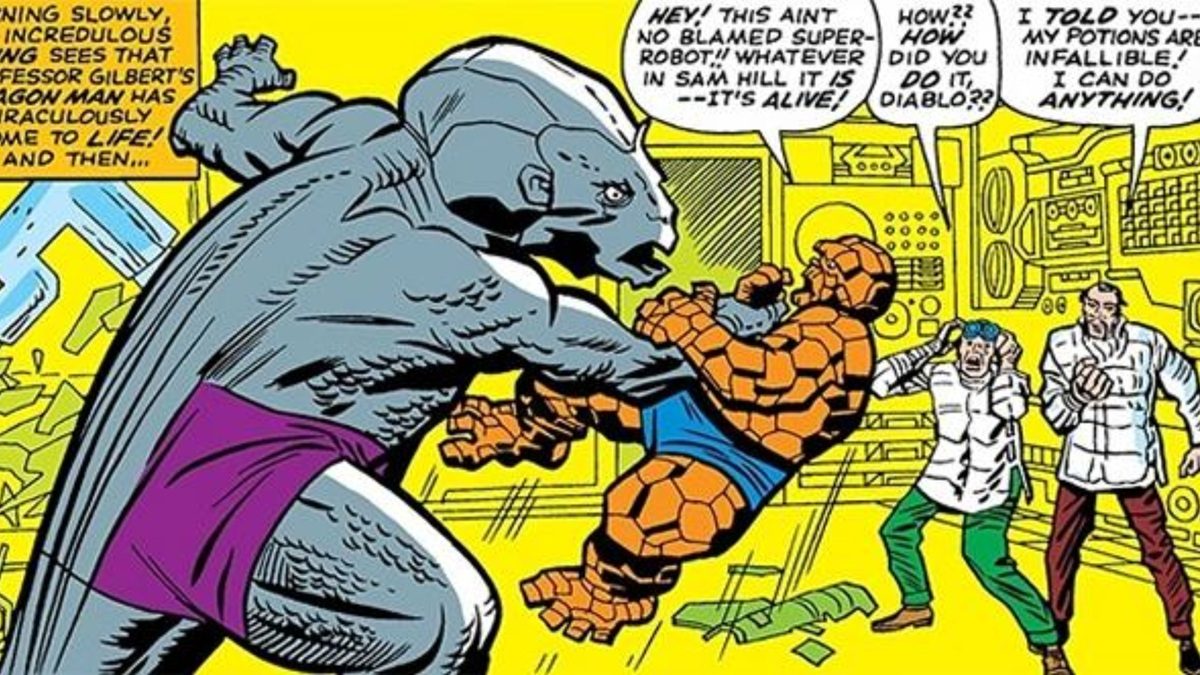 Dragon Man fights the Thing in Fatastic Four  #35.