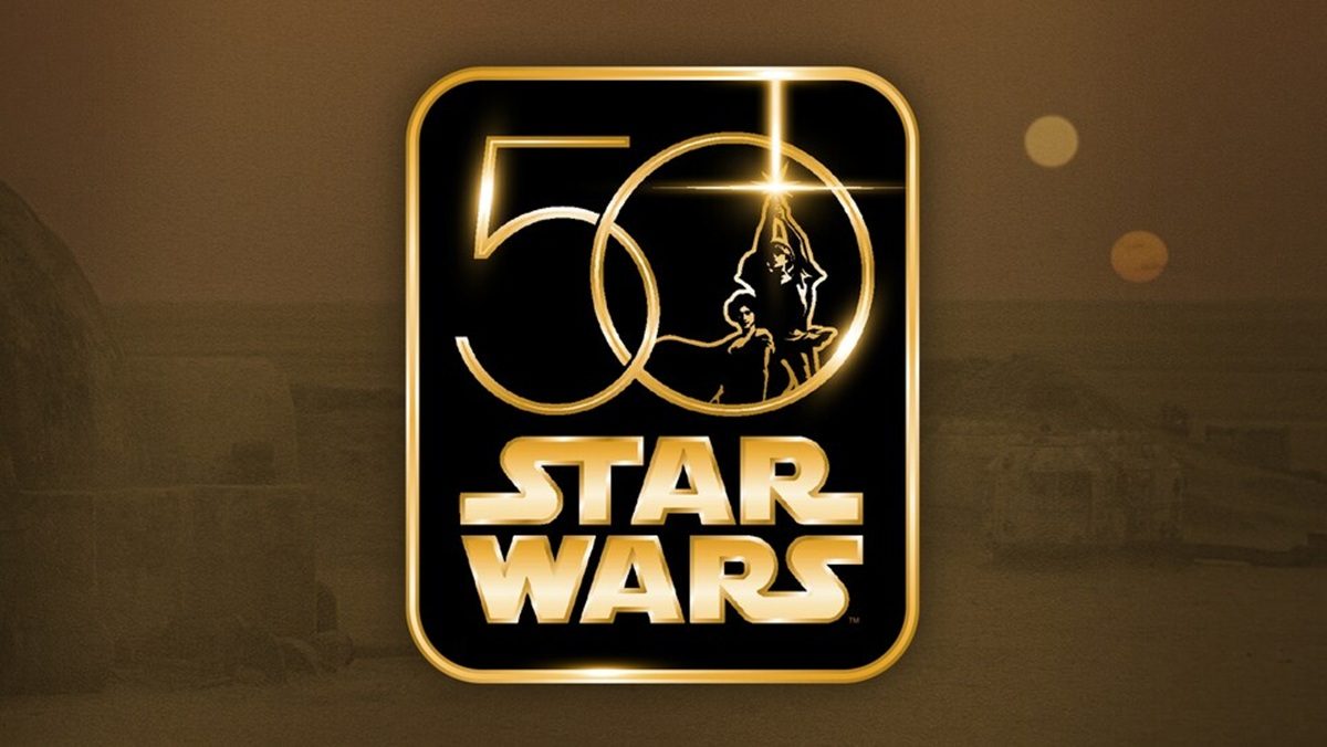 Logo for the 50th anniversary of Star Wars.