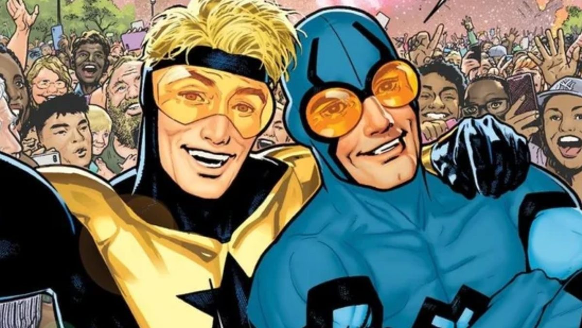 DC Comics best buddy heroes Booster Gold and Blue Beetle.