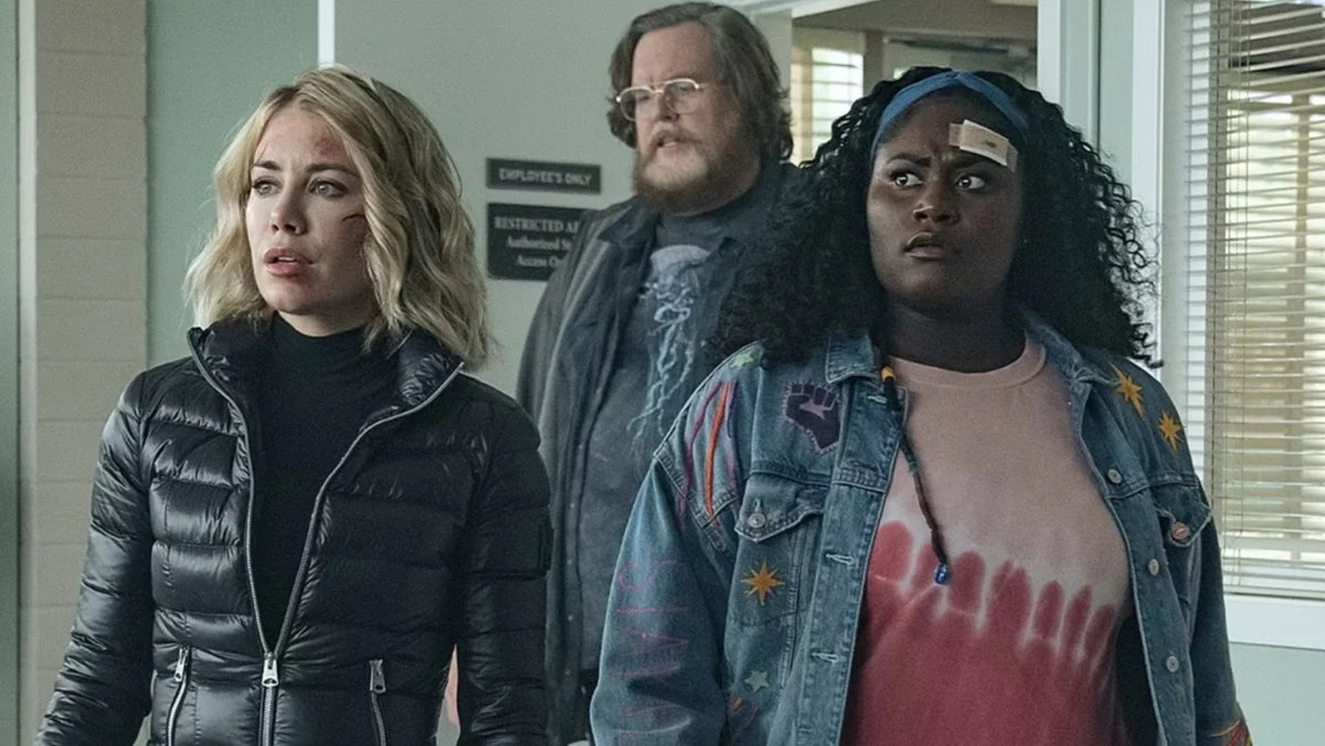 From left to right, Emilia Harcourt,  John Economos, and Leota Adebayo.