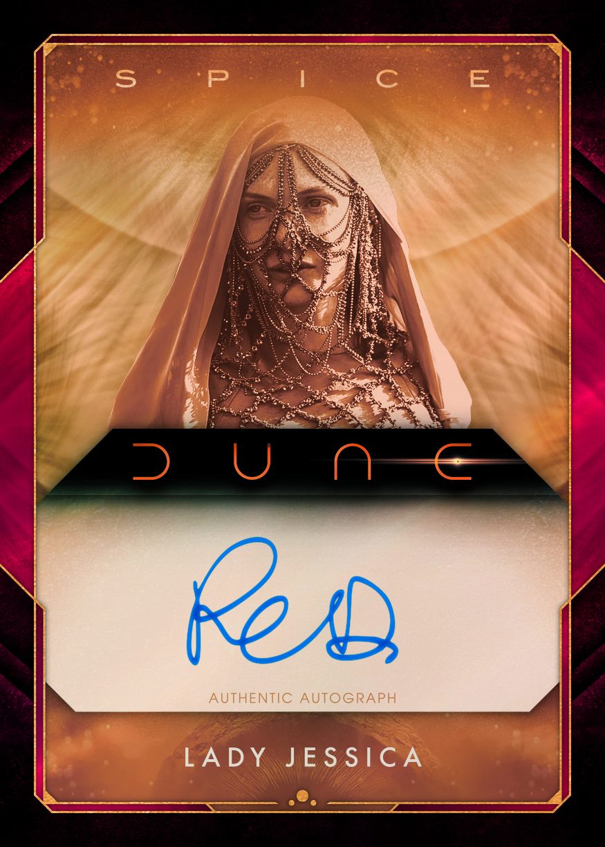 Topps Dune Trading Card from Topps Dune Chrome 2024 Collection - Rebecca Ferguson Lady Jessica autograph card