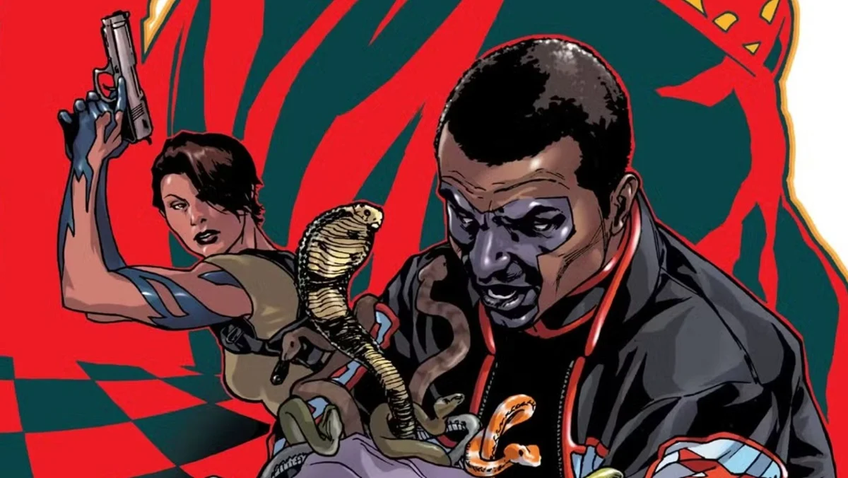 Sasha Bordeaux and her Checkmate teammate and former boyfriend Mr. Terrific.