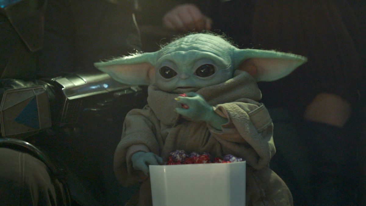 The Mandalorian and Grogu teaser trailer baby yoda eating popcorn