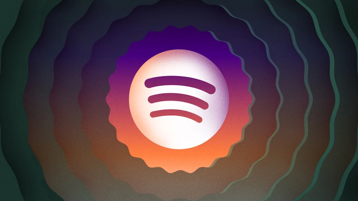 The Spotify logo on a banner