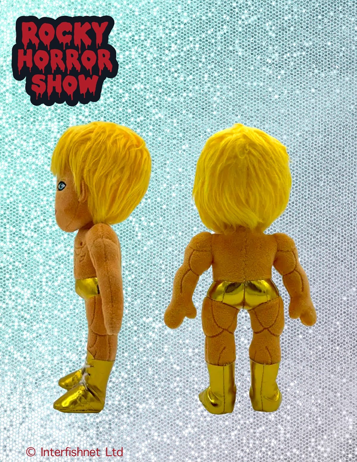 Rocky Horror plushie back and side views.