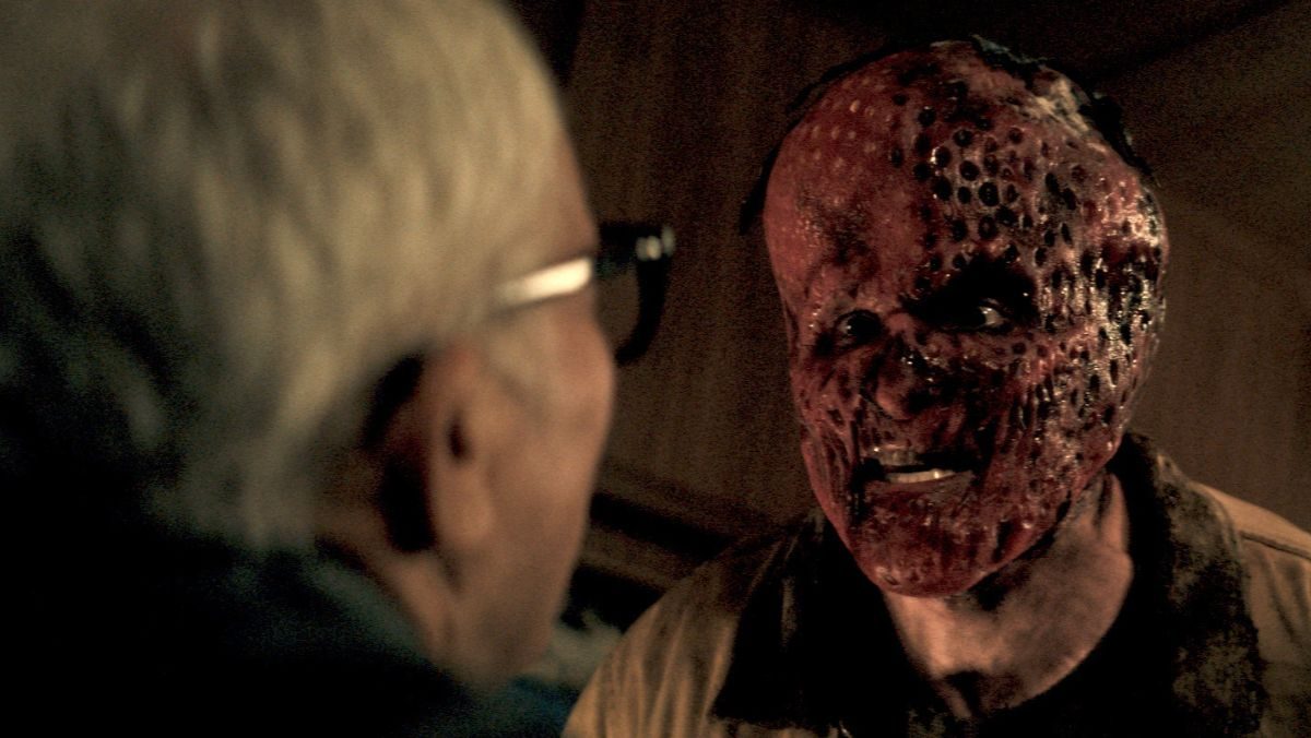 image of a man with a fruit head in gushers horror film