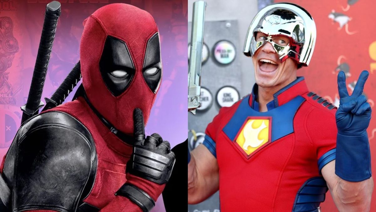 Left: Ryan Reynolds as Deadpool Right: John Cena as Peacemaker.